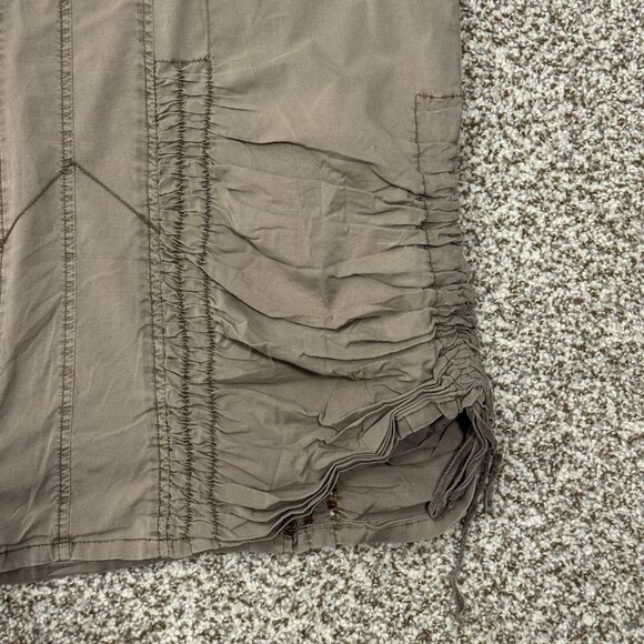 XCVI Midi Gray Beige Cargo Ruched Cotton Skirt Women’s Large - Picture 4 of 7